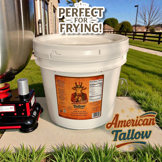 100% Grass-Fed American Beef Tallow – 1 Gallon (7.2 lb Bulk Bucket) – Pasture-Raised & Non-GMO