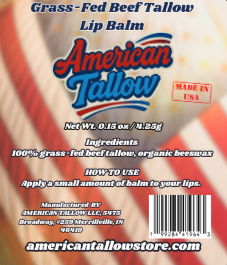 Grass-Fed Tallow Lip Balm – 4 Pack – Seed-Oil Free & Handcrafted