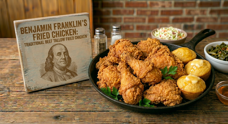 Benjamin Franklin's Fried Chicken: Traditional Beef Tallow Fried Chicken