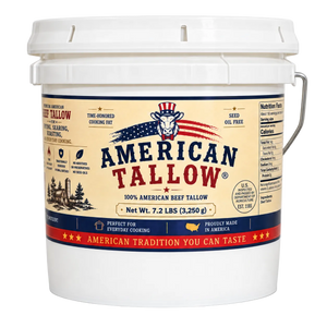 100% Pure American Beef Tallow – 1-Gallon Bucket (7.2 lb) | Seed Oil Free Cooking Fat
