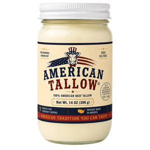 100% Pure American Beef Tallow – 14 oz Glass Jar | Seed Oil Free Cooking Fat