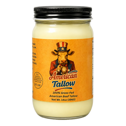 100% Grass-Fed & Grass-Finished Beef Tallow – 14 oz Jar | Non-GMO & Pasture-Raised