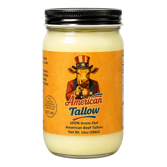 100% Grass-Fed & Grass-Finished Beef Tallow – 14 oz Jar | Non-GMO & Pasture-Raised