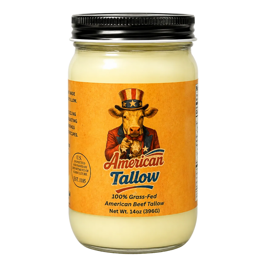 100% Grass-Fed & Grass-Finished Beef Tallow – 14 oz Jar | Non-GMO & Pasture-Raised