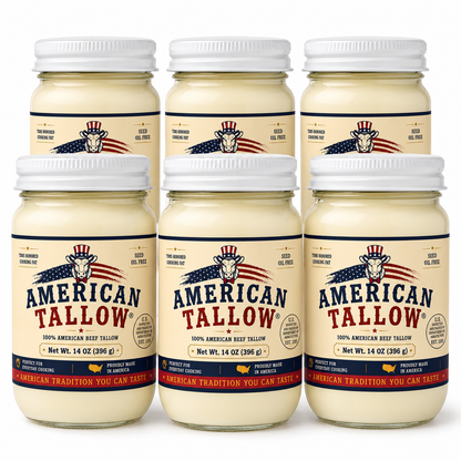100% Pure American Beef Tallow – 14 oz Glass Jar | Seed Oil Free Cooking Fat