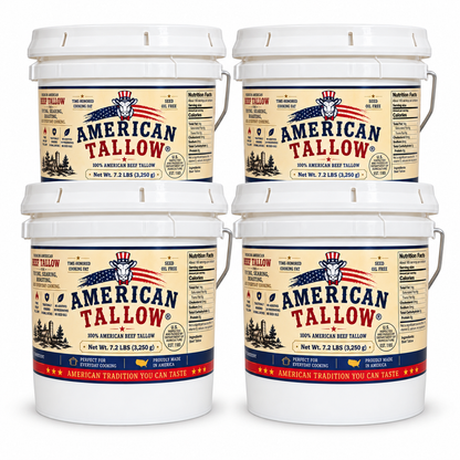 100% Pure American Beef Tallow – 1-Gallon Bucket (7.2 lb) | Seed Oil Free Cooking Fat