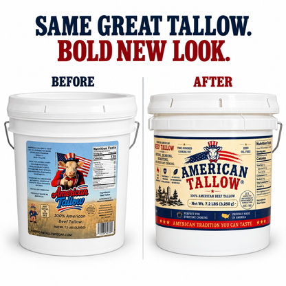 100% Pure American Beef Tallow – 1-Gallon Bucket (7.2 lb) | Seed Oil Free Cooking Fat