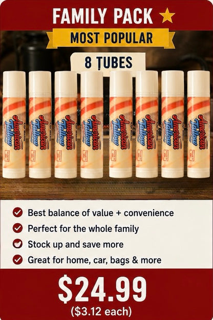 Grass-Fed Beef Tallow Lip Balm – Seed Oil Free Hydration | 4, 8 & 12 Pack Bundles