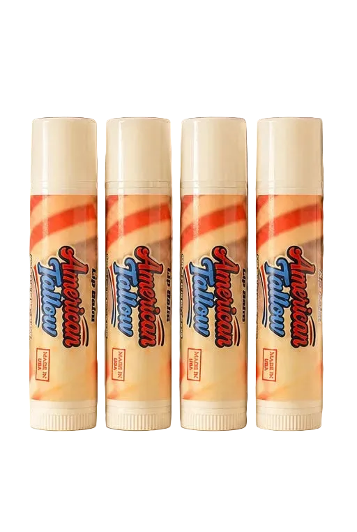 Grass-Fed Beef Tallow Lip Balm – Seed Oil Free Hydration | 4, 8 & 12 Pack Bundles