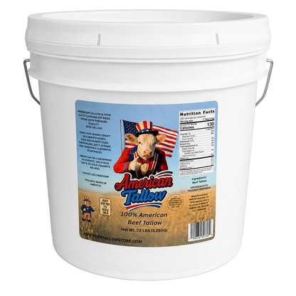 100% Pure American Beef Tallow – 1 Gallon Bulk Bucket (7.2 lbs) | Seed Oil Free Cooking Fat